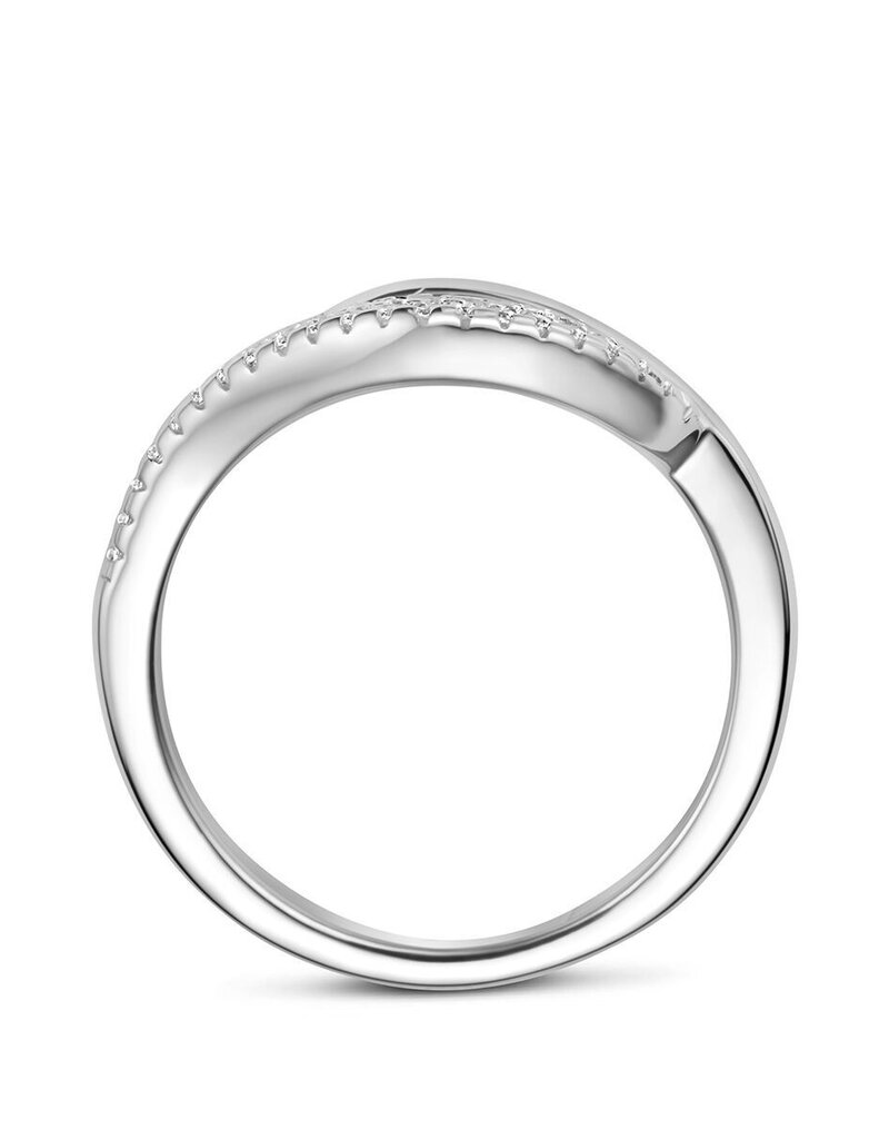 Zilveren ring - Gerhodineerd - Zirkonia - Maat 17.75