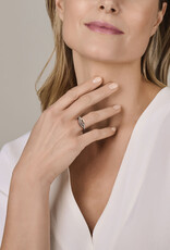 Zilveren ring - Gerhodineerd - Zirkonia - Maat 17.75