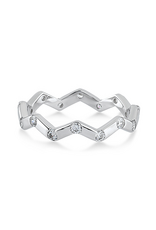 Zilveren ring - Gerhodineerd - Zirkonia - Maat 52