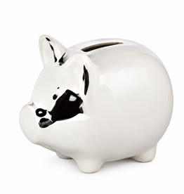 Geboortecadeau - Verzilverde spaarpot - Varken