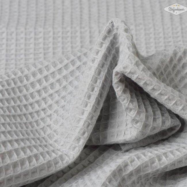 De Stoffenkamer Wafel Katoen lichtgrijs