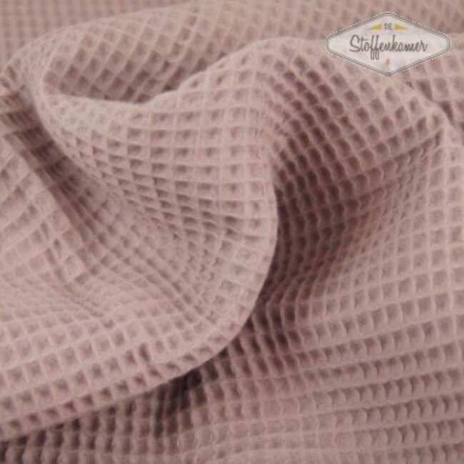 De Stoffenkamer Wafel Katoen perzikroze