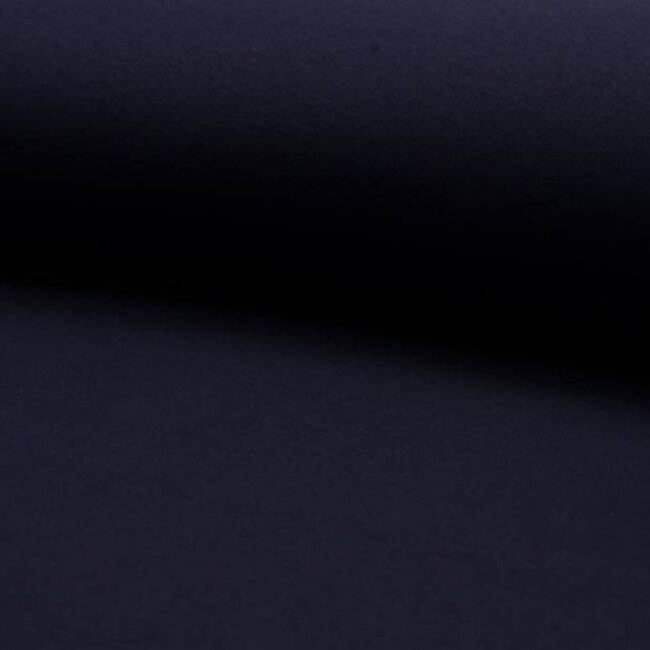 De Stoffenkamer Effen warme sweaterstof Donkerblauw