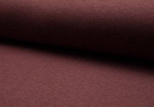 De Stoffenkamer Effen sweaterstof Bordeaux Melange