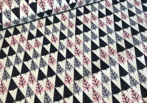 De Stoffenkamer Sweater Pink Metallic trees