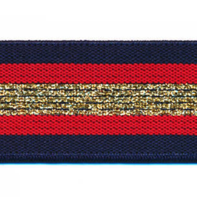 De Stoffenkamer Taille Elastiek 30mm Navy Gold