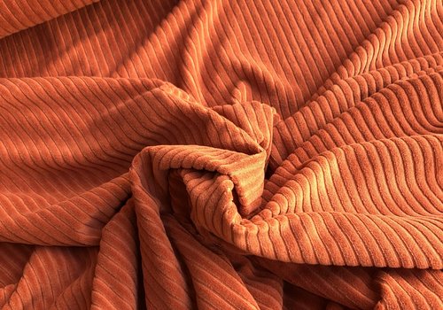 De Stoffenkamer Stretch rib Met Brede Ribbel chestnut roest