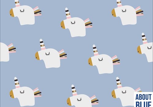 About Blue Fabrics French Terry - Sparkle Unicorn