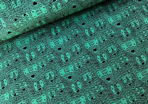 French terry - hide & seek green