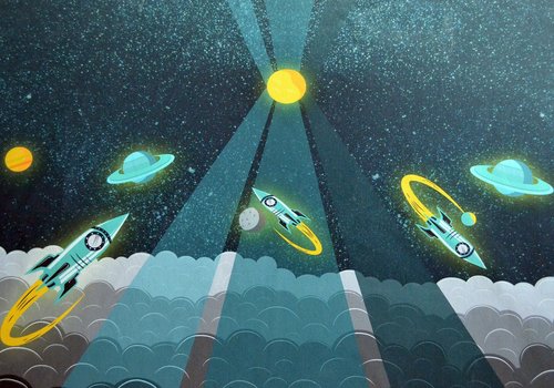 French terry - space PANEEL 1m