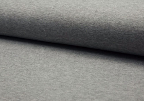 De Stoffenkamer Effen Sweaterstof Light Grey Melange