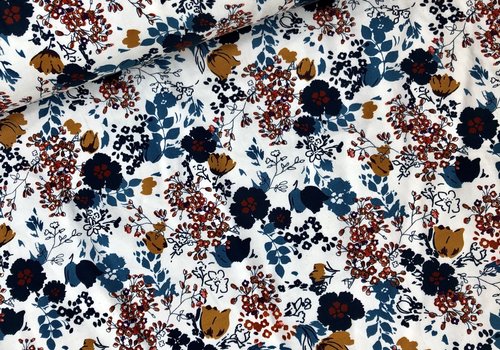 Sweatertricot  fall flowers white