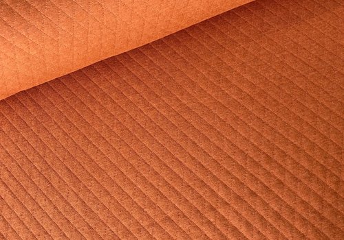 De Stoffenkamer Geruite Sweaterstof Roest Melange