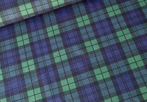 De Stoffenkamer Tricot checks Green Blue