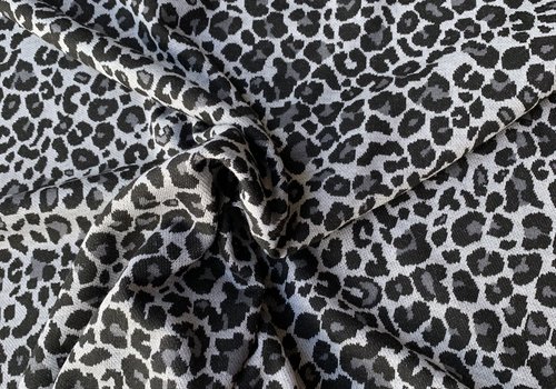 Jacquard Tricot Leopard Grey