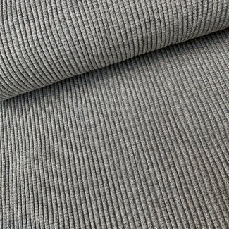 De Stoffenkamer Boordstof Heavy Rib Lurex Grey