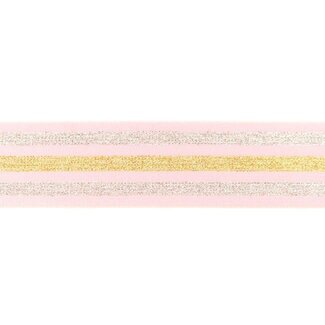 De Stoffenkamer Taille Elastiek 40mm Pink  Stripes