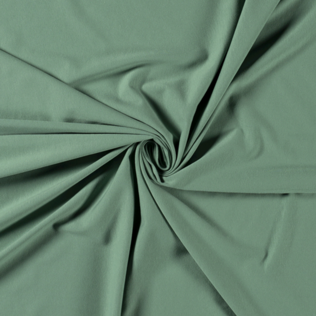 De Stoffenkamer Effen tricot Grijsgroen