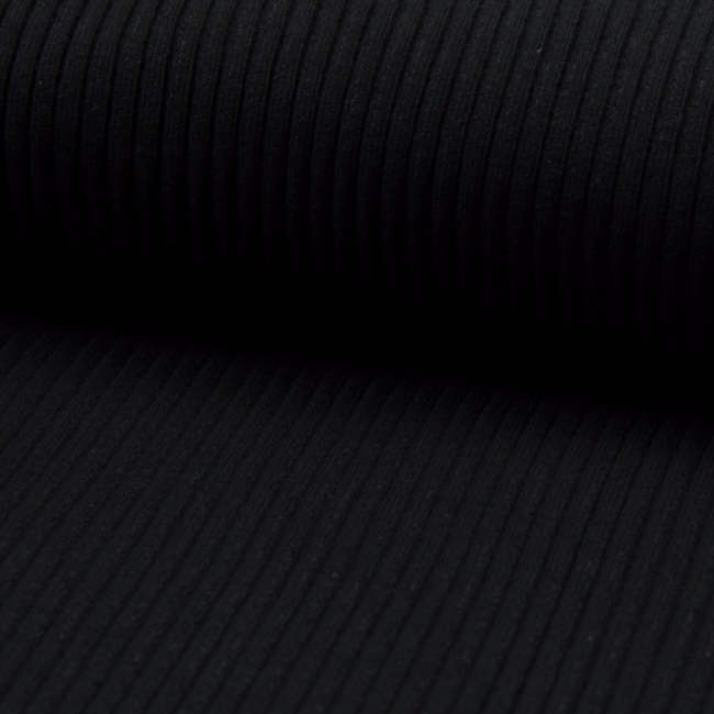 De Stoffenkamer Boordstof Heavy Rib Black