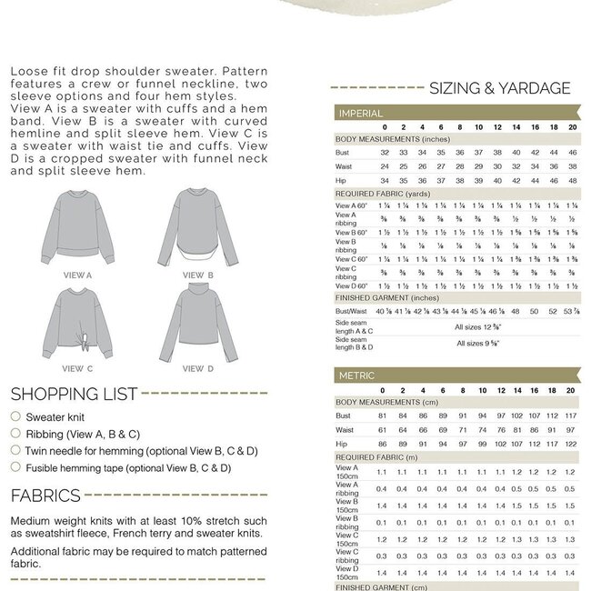 Megan Nielsen Jarrah Sweater