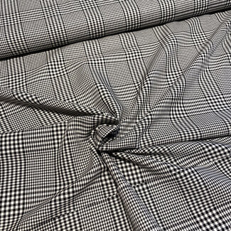 Viscose twill black and white checks