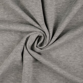 De Stoffenkamer Warme Sweaterstof Lichtgrijs mele