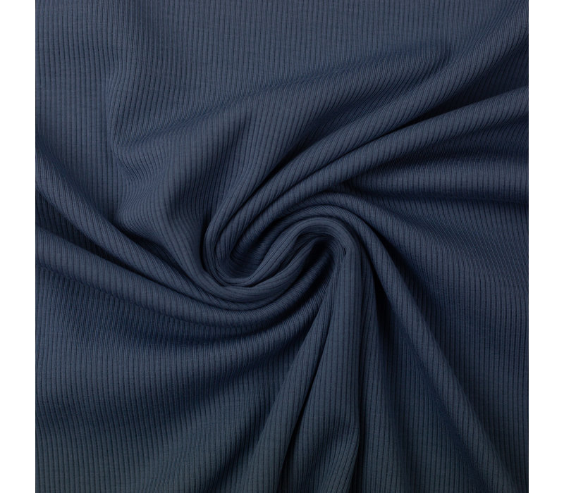 Ribbed tricot - basic denim blue