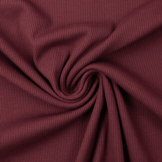 Ribbed tricot - basic denim burgundy