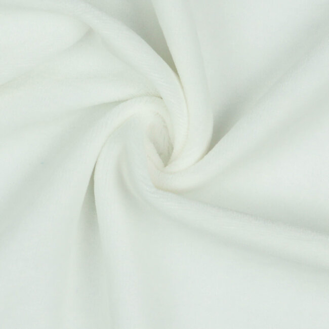 De Stoffenkamer Nicky velours gebroken wit (ivoor)