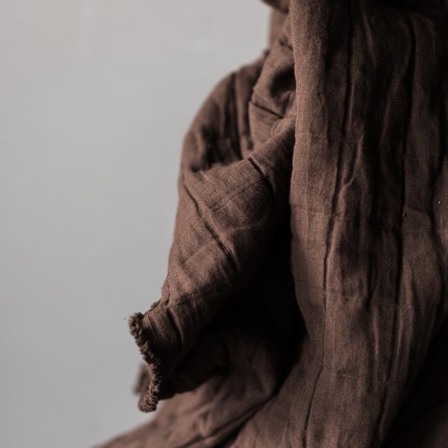 merchant&mills Jacquard Cotton Quilt - Land Brown Squares