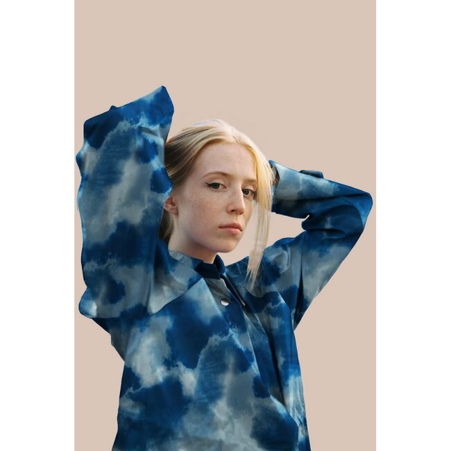 De Stoffenkamer Fine Raincoat Stains Blue