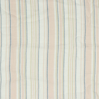 De Stoffenkamer Double Gauze Tetra - Stripes Soft Tone pink