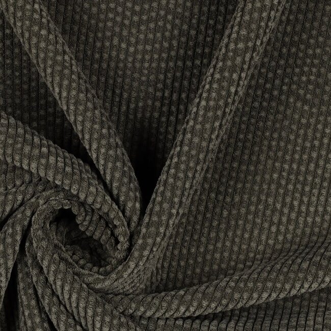 De Stoffenkamer Bubble Ribfluweel Army Green
