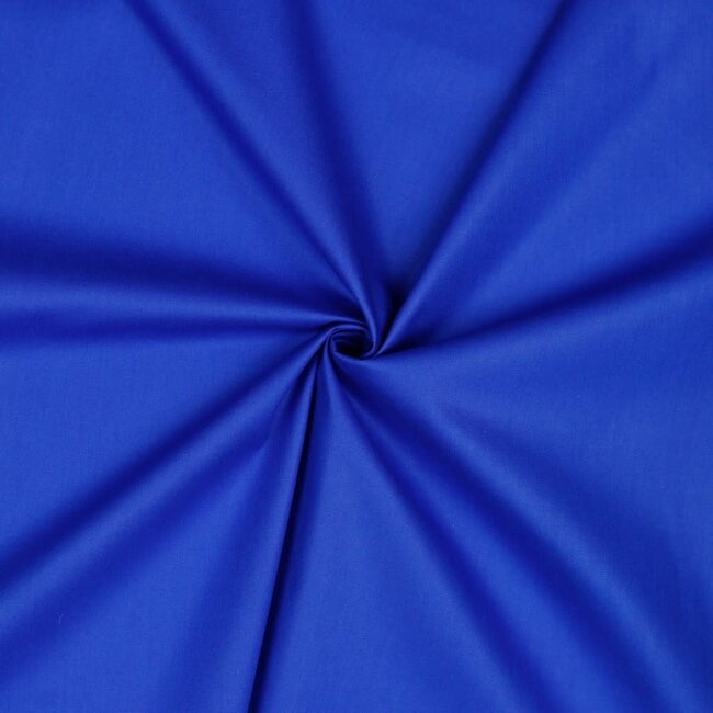 De Stoffenkamer Effen katoen koningsblauw
