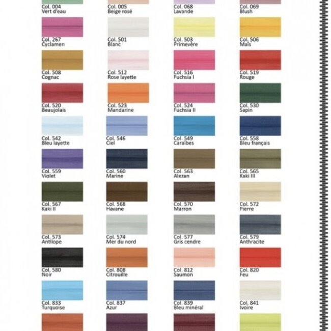 YKK Blinde rits 22cm