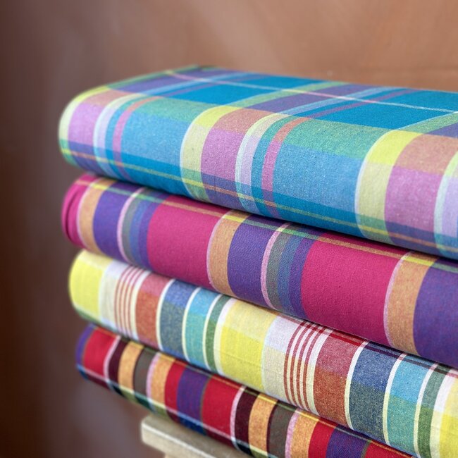 De Stoffenkamer Cotton Poplin - Summer checks pink tones