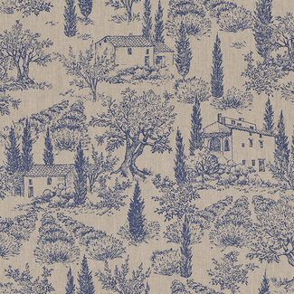 De Stoffenkamer Stevige katoen  Linenlook - Provence blue