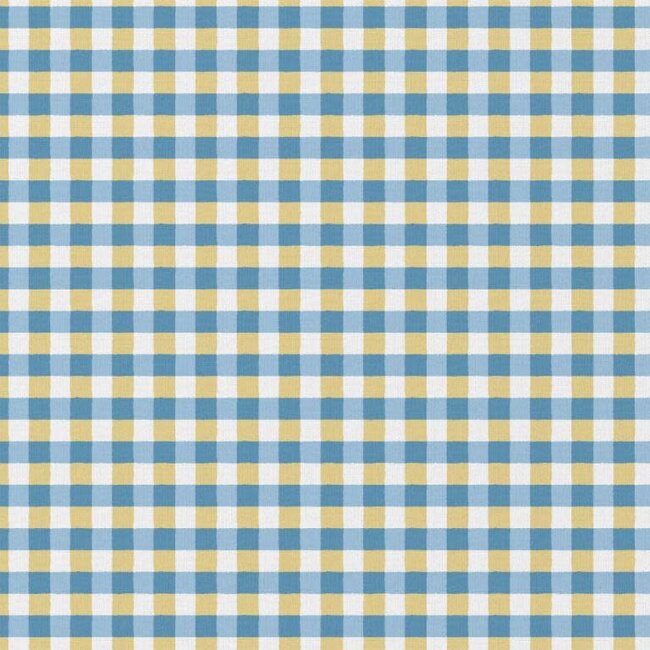 Gelamineerde katoen - checks blue