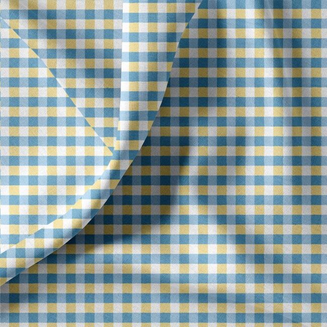 Gelamineerde katoen - checks blue