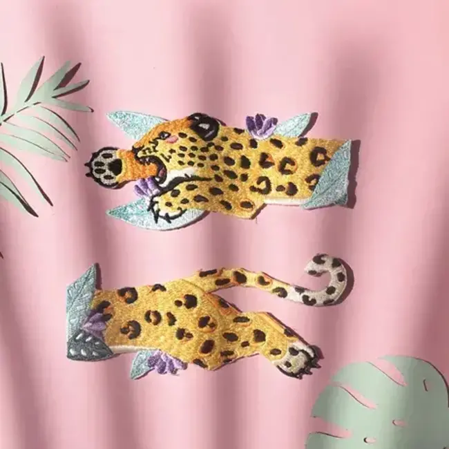 Malicieuse Strijkapplicatie Duo Léopard (2st)