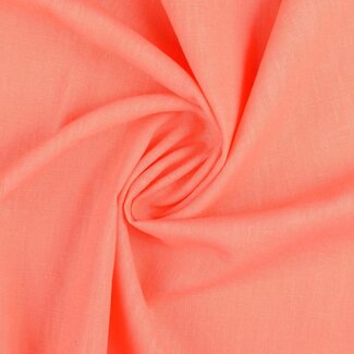 De Stoffenkamer Washed Linen uni - coral