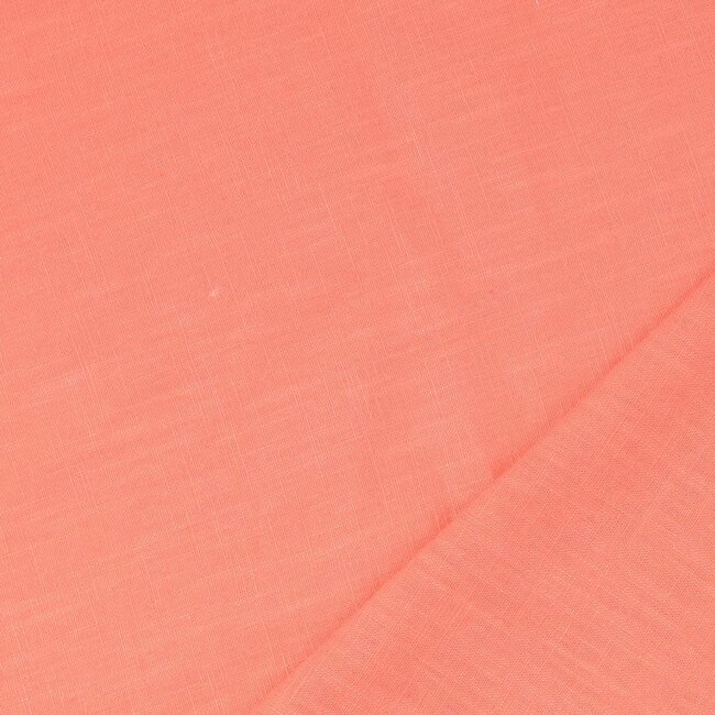 De Stoffenkamer Washed Linen uni - coral
