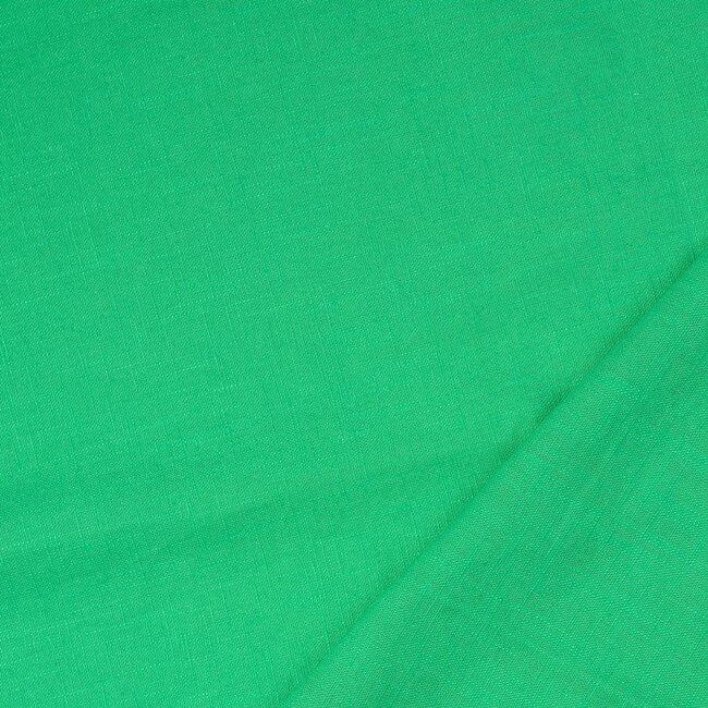 De Stoffenkamer Washed Linen uni - bright green