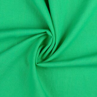 De Stoffenkamer Washed Linen uni - bright green