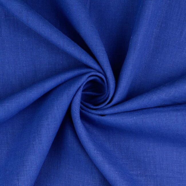 De Stoffenkamer Washed Linen uni - ink blue