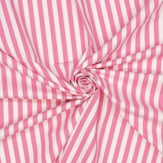 De Stoffenkamer Cotton Denim Stripes Pink