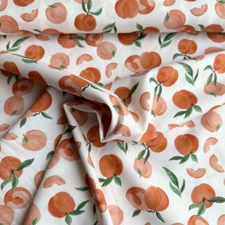 De Stoffenkamer Cotton Poplin - peaches white