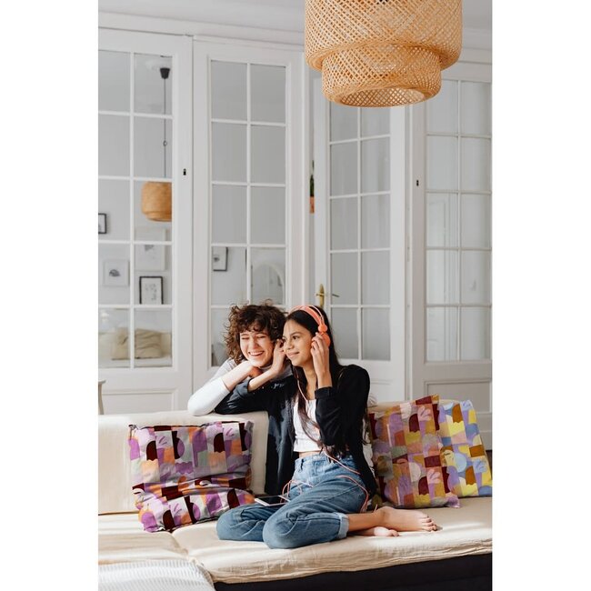 De Stoffenkamer Canvas cotton abstract shapes lilac