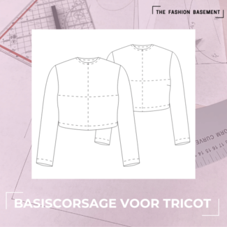 The Fashion Basement Basispatroon CORSAGE tricot aansluitend