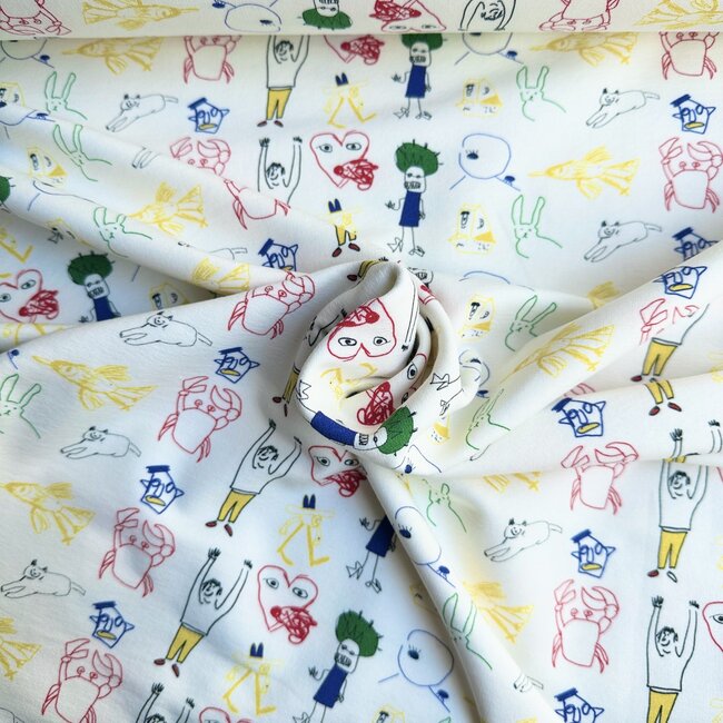 Capsule Fabrics Organic French Terry - Artists - Scribbles